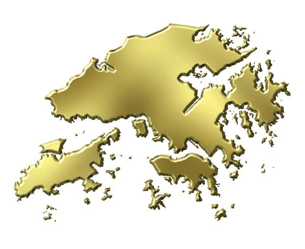 Hong Kong Carte dorée 3d — Photo