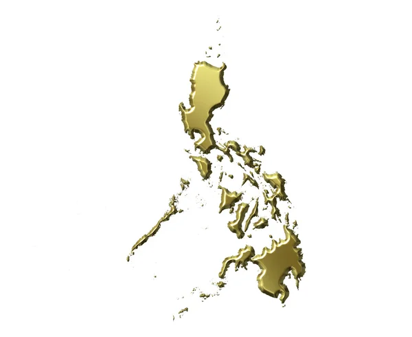 Philippines 3d Golden Map — Stock Photo, Image