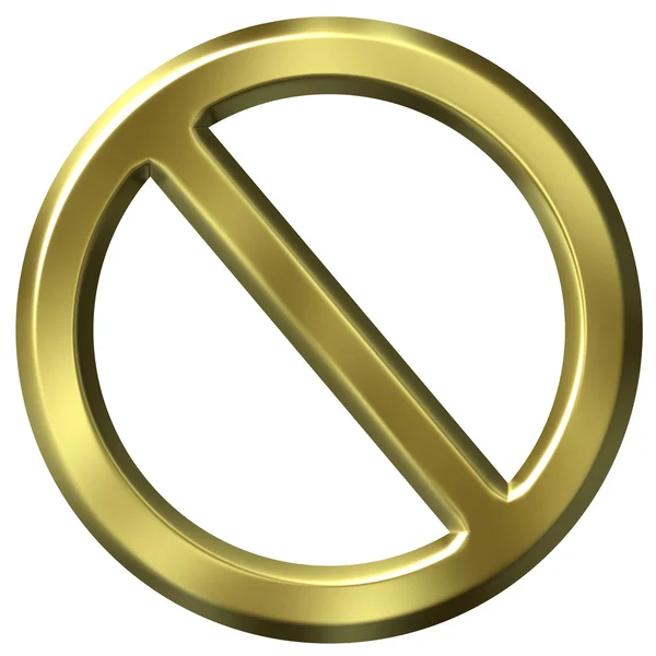 Dourado sinal proibido — Fotografia de Stock