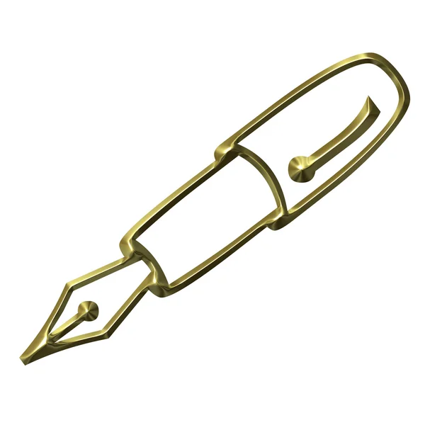 Penna stilografica dorata — Foto Stock