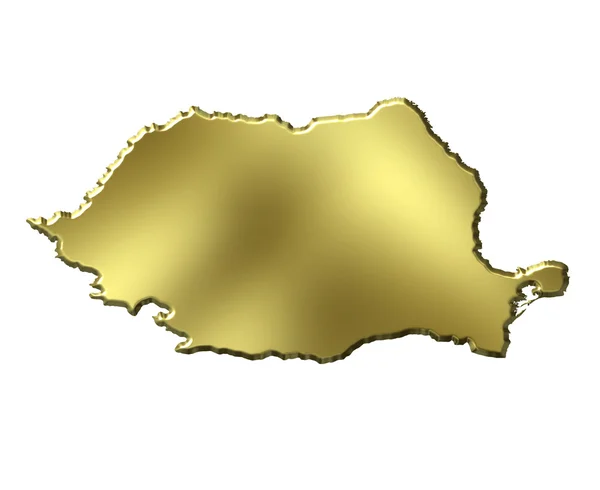 Romania 3d Golden Map — Stock Photo, Image