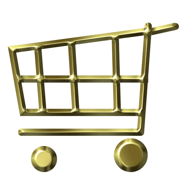 Carrello shopping dorato — Foto Stock