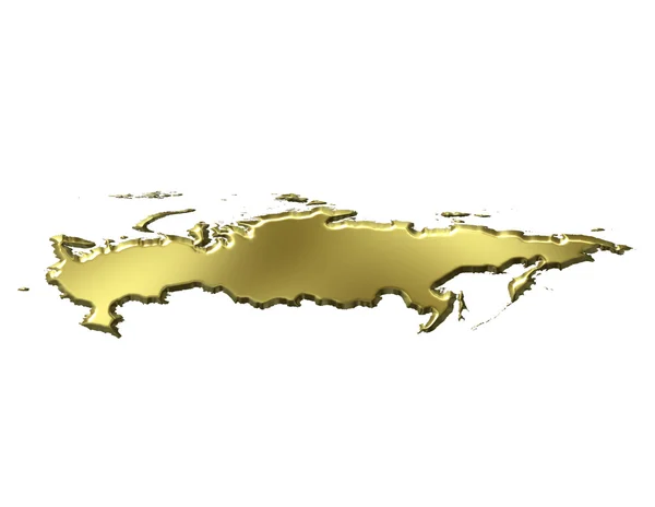 Russia 3d Golden Map — ストック写真