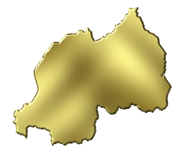 Ruanda 3d mapa dourado — Fotografia de Stock