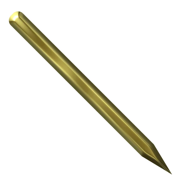 3D gyllene penna siluett — Stockfoto