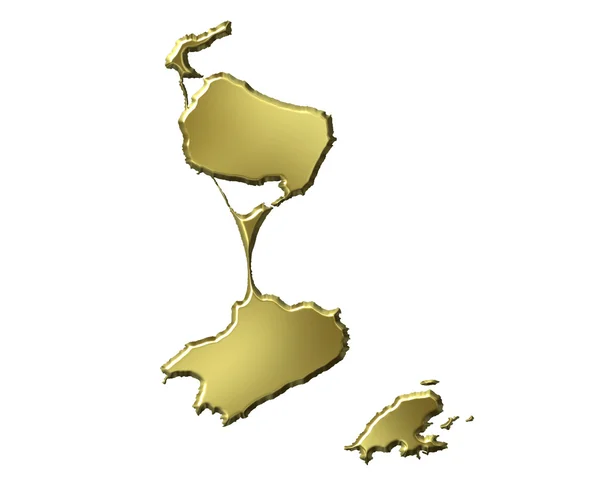 San Pedro y Miquelón 3d mapa de oro — Foto de Stock