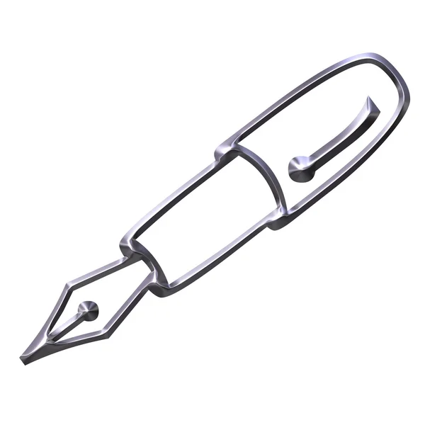 Silver fountain pen — Stock Photo, Image