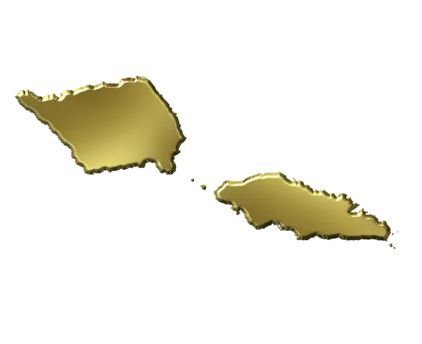 Samoa 3d mapa de oro —  Fotos de Stock