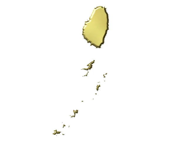 Сен-Vincent і Гренадини 3d золото — стокове фото