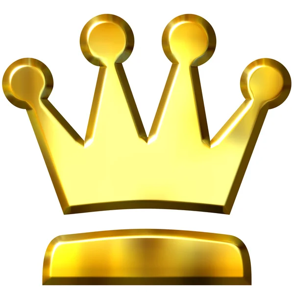 3 d の黄金の王冠 — ストック写真