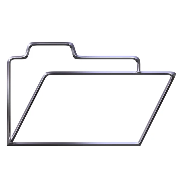Silver opened folder silhouette — Stock Photo, Image