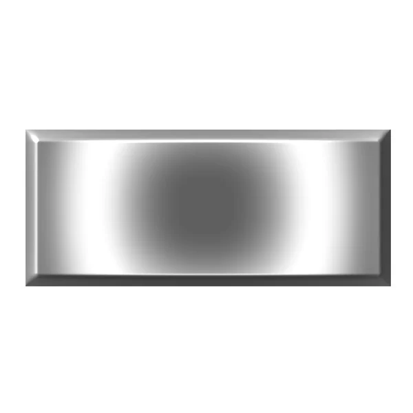 Stříbrný čtvercové tlačítko — Stock fotografie