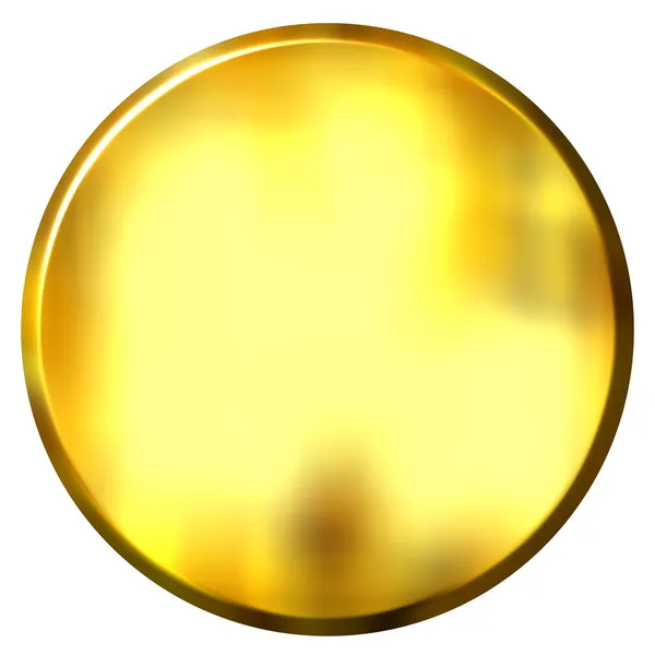 3D goldener kreisförmiger Knopf — Stockfoto