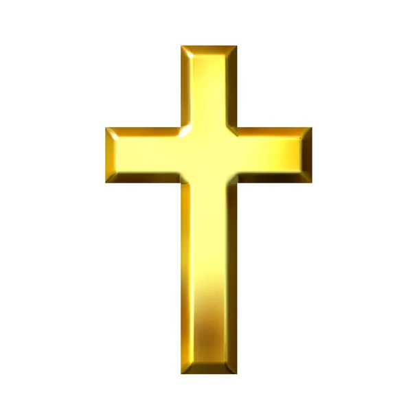 Золотой крест 3D — стоковое фото