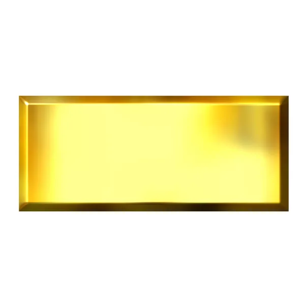 Botão quadrado dourado 3D — Fotografia de Stock