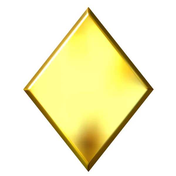 3D altın elmas — Stok fotoğraf