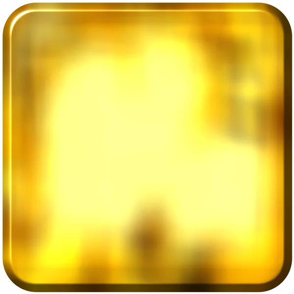 3D goldenes Quadrat mit abgerundeten Kanten — Stockfoto