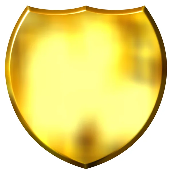 Escudo dourado 3D — Fotografia de Stock