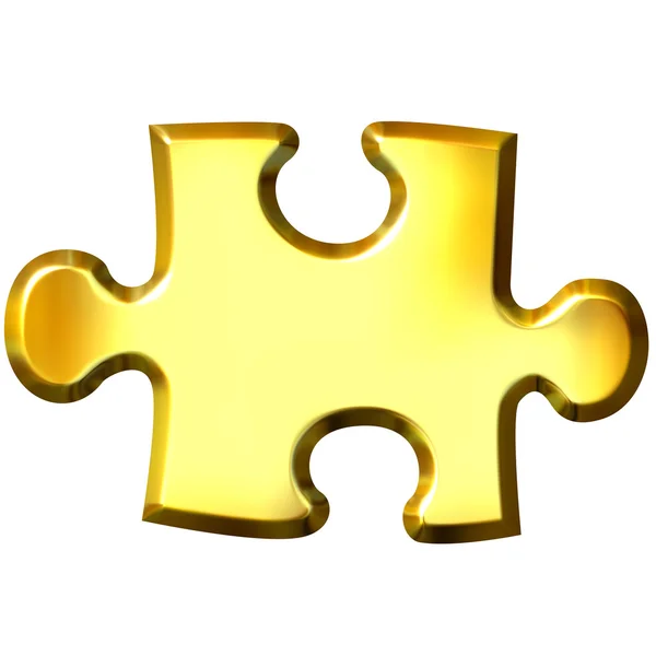 3D arany puzzle darab — Stock Fotó