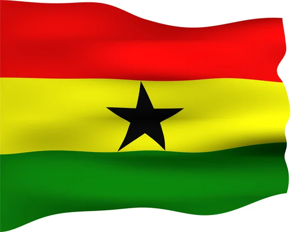 3d 国旗的加纳 — 图库照片