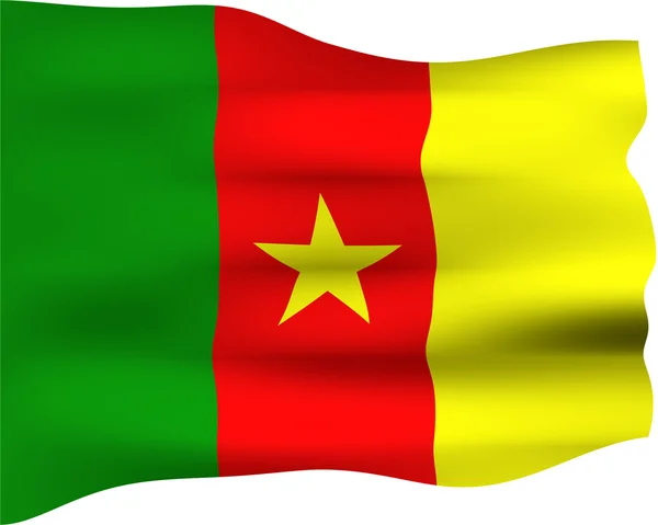 3D flagga Kamerun — Stockfoto