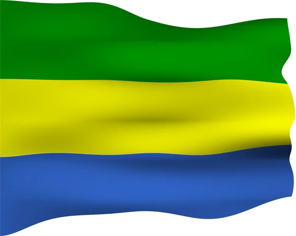 stock image 3D Flag of Gabon