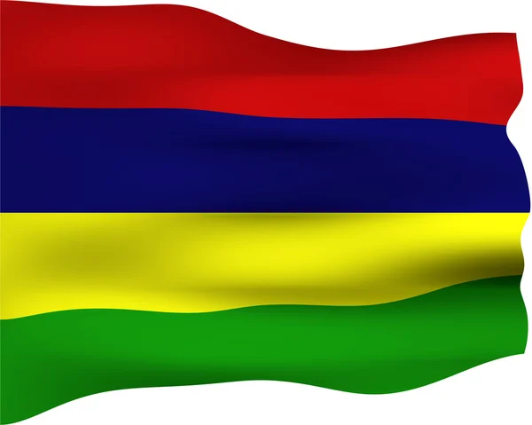 3d Flagge von mauritius — Stockfoto