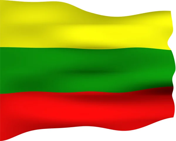 Bandeira 3D de Lithuania — Fotografia de Stock