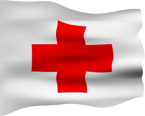 3 d の赤十字の旗 — ストック写真
