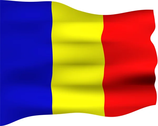 Bandeira 3d de Romênia — Fotografia de Stock
