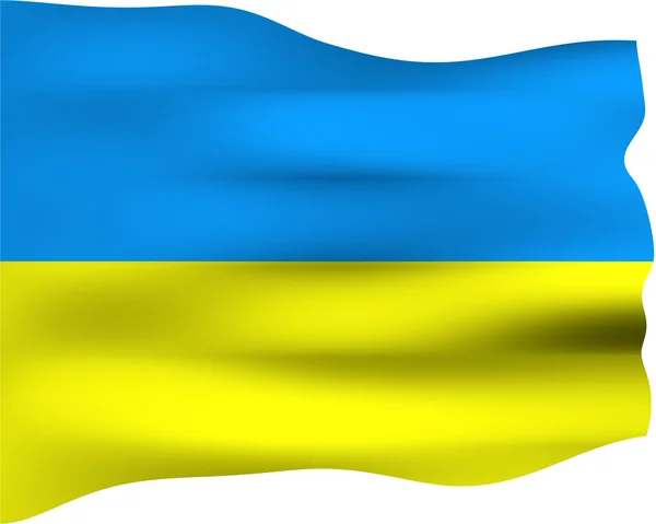 3D Ukrayna bayrağı — Stok fotoğraf