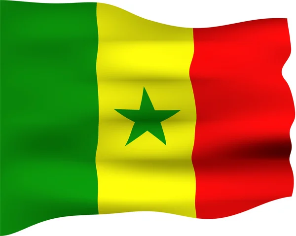 3D Senegalská vlajka — Stock fotografie