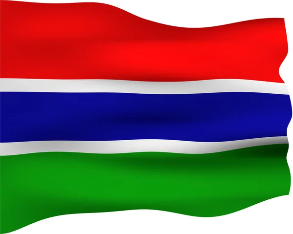 Bandeira 3D da Gâmbia — Fotografia de Stock