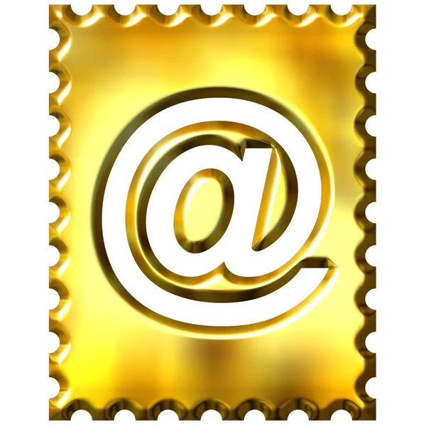 3d golden stamp with email symbol — Stock Photo, Image