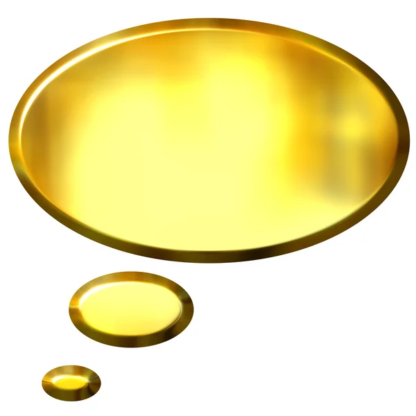 3D-gouden gedachte zeepbel — Stockfoto