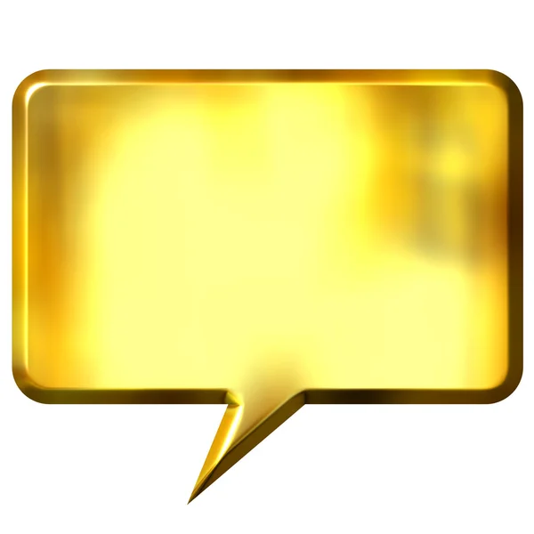 3D Golden Speech Bubble — Stock Photo, Image