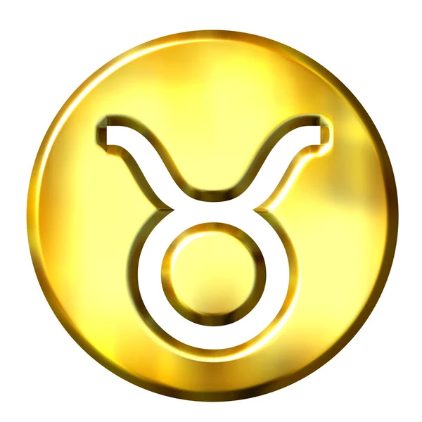 3D Golden Taurus signo do zodíaco — Fotografia de Stock