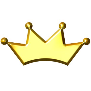 3D Golden Crown clipart