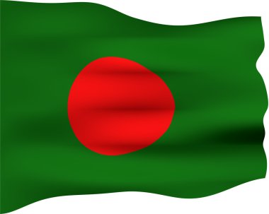 3D Flag of Bangladesh clipart