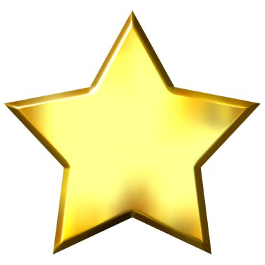 3D Golden Star clipart