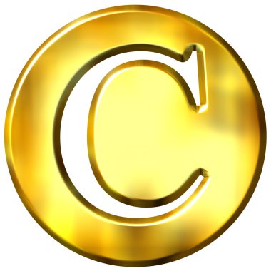 3D Golden Letter C clipart