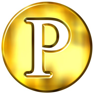 3D altın harf p