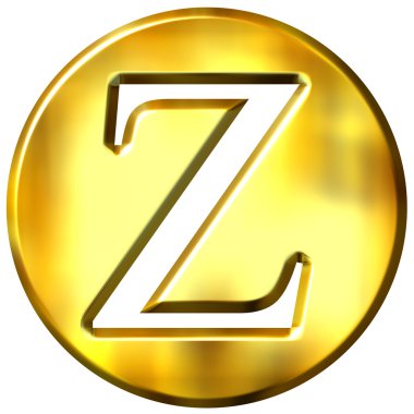 3D Golden Letter Z clipart