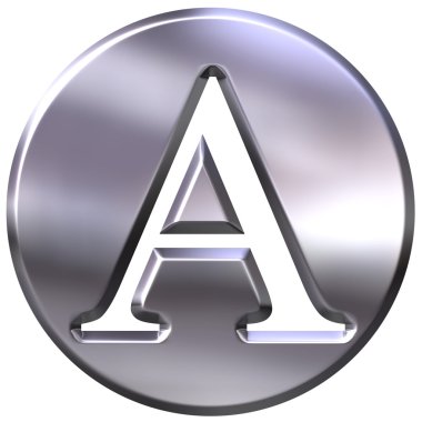 3D Silver Letter A clipart