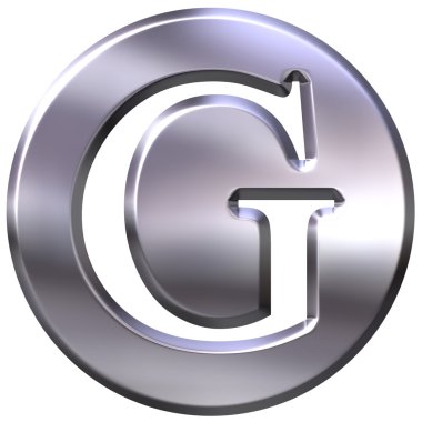 3D Silver Letter G clipart