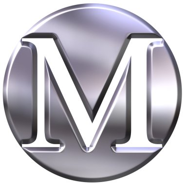 3D Silver Letter M clipart