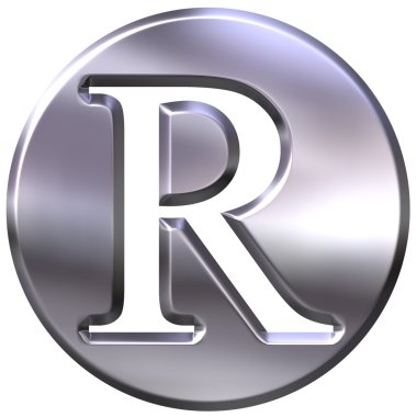 3D Silver Letter R clipart