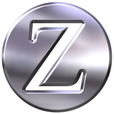 3D Silver Letter Z clipart