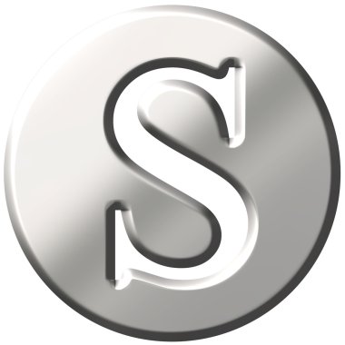 3D Steel Letter S clipart