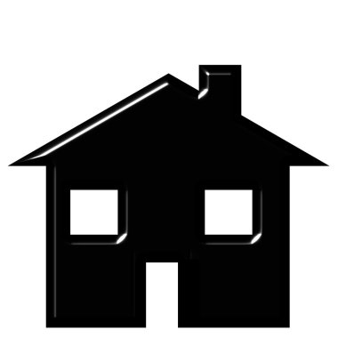 3D House Silhouette clipart